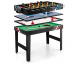 Costway 4-&uuml;hes mitme m&auml;nguga laud, 125 cm, must