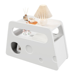 Mobiilne valge abilaud ratastega, 81x33x51,5 cm, turvaline nurk