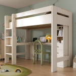 Laste narivoodi L-kujulise laua, sahtlite ja USB-pordiga 90x200cm ilma madratsita 1 tk