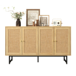 Kummut 140x39,5x80 cm naturaalse rotangist detailidega, 4 ust