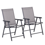 Kokkupandavad toolid, 2 tk, metall, hall, 58x64x94 cm