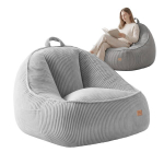 Kott-tool seljatoega Mark Adler Comfy 4.0 Grey &ndash; pehme tugitool, hall velvet