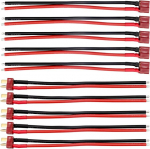 Yunique Green-Clean-Power, 5 paari Deans T-Plug pistikuid (isane + emane) 165 mm 14AWG silikoonkaabliga, RC Lipo akudele ja mudelitele