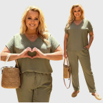 Suures suuruses naiste viskoosist vabaajakomplekt Desert, khaki