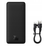 Akupank V&auml;line aku Airpow 20 W 10000 mAh USB-A kaabli ja USB-C 0,3 m must, I&scaron;orinė baterija Airpow 20 W 10000 mAh su USB-A laidu ir USB-C 0,3 m juoda