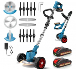 Juhtmeta trimmer ratastega, kaks 48 V akut, laadija ja tarvikud Zincline ZN-6505