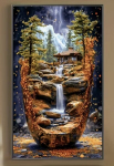 5D teemantmosaiik, 40 x 70 cm, ilma raamita.