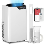 Kaasaskantav konditsioneer 12000 BTU, WiFi juhtimine, 4-in-1 funktsioonid, 18-35 m&sup2; ruumidele, valge