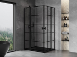 Mexen Mist Duo hinged du&scaron;ikabiin 120 x 95 cm, must ruudustik, must - 8A4-120L-095P-70-77