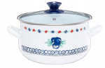 Emailpott kaanega "folkloor" 18cm 2,9l
