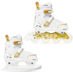 Reguleeritava suurusega rulluisud/uisud Raven Oxen White Gold 2in1, valge/kuldne, 34-37