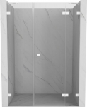 Mexen Lunar du&scaron;iuksed p&ouml;&ouml;ratavad paremale 130 cm, l&auml;bipaistev, valge - 834S-130-050-20-00-P
