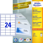 Universaalsed etiketilehed Avery Zweckform 64,6x33,8 mm, 100 lehte