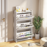 Jalan&otilde;ude kapp, MDF ja puitlaastplaat, 6 riiulit, 70x24x120 cm, valge, 1 tk