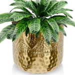 Kuldne metallist lillepoti kate 19x18 cm Vilde
