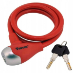 Tonyon Jalgratta lukk 120cm, 10mm, punane, 2 v&otilde;tit