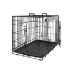 Metallist kahe uksega koerapuur 122 x 74,5 x 80,5 cm, must