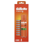 Komplekt Gillette Fusion: varupead, 8 tk + habemeajamisgeel, 200ml