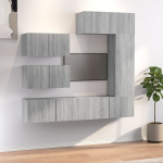 VidaXL 6-osaline telerikappide komplekt, hall, tehispuit