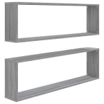 vidaXL seina kuubikriiulid 2, hall Sonoma tamm, 100x15x30 cm tehispuit