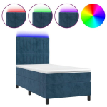 vidaXL kontinentaalvoodi madrats, LED, tumesinine, 80x200 cm, samet
