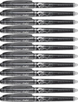 Pilot 399213 Stylo Roller avec gomme Pointe hitec fine Noir Lot de 12