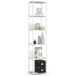 Metallist loft stiilis riiul 40 cm - valge-valge - 6 riiulit