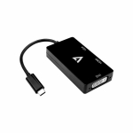 USB-C video adapter - Musta - VGA, HDMI, DVI muuntaminen - PC, Mac, projektori