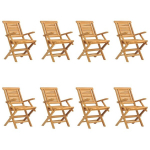 vidaXL kokkupandavad aiatoolid 8 tk, 56 x 63 x 90 cm, tiikpuu