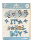 &Otilde;hupallikomplekt "It's a boy" 45 tk, sinine