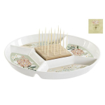 Aperitiivide serveerimisplaat - DKD Home Decor - Standard - Bambus ja keraamika - 23,5 x 23,5 x 3 cm - Roheline ja beež