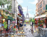 Maalid numbrite j&auml;rgi TM V&auml;rvikas "Paris in Spring" 40x50 cm