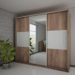 Riidekapp Rico L220D, pruun/valge