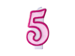 S&uuml;nnip&auml;evak&uuml;&uuml;nal Number 5, roosa, 7 cm, 1 tk.