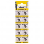Vinnic G12 / AG12 / L1142 / LR43 / 186 / V12GA / RW84 / D186 / 1.5 V Leelispatareid, 10 tk.
