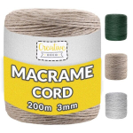 Makramee k&ouml;is 3mm x 200m Tume beež Creative Deco puuvillane l&otilde;ng heegeldamiseks