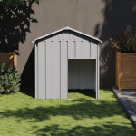 vidaXL koerakuut katusega, helehall, 117x103x123 cm, teras