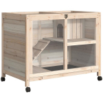PawHut V&auml;ike loomapuur ratastega Merisigapuur V&auml;ike loomapuur V&auml;ike loomamaja sise- ja v&auml;listingimustes talvekindel Kuusepuust naturaalne 91,5 x 53,3 x 73 cm, Gamta