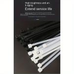 50tk/100tk Iseelukustuvad Nailon Juhtmekinnitused, 3/4mm150/100/150/200/300mm, Mėlyna 3mm*150mm/5.9in 100vnt