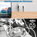 Kuubik V&auml;ljund Kaablita, 4-Tee Multi Adapter 4 Schuko Pistikutega 4 USB Riba, 7 &Uuml;hes Multi Pistiku, Valge.