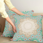Maroko Padjap&uuml;&uuml;r Ottomani Mosaiik Muster Kreem T&uuml;rkiis 45.72&times;45.72cm