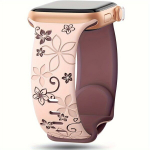 Vicsainteck Kahev&auml;rviline Lilla Ohaka Prindiga Silikoonist Kellarihm Applei Kellale - Veekindel, Pehme Rihm Tang Pandla Kinnitusega.