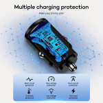 2tk Mini T&otilde;mbek&otilde;rvar&otilde;ngas Metalne Autolaadija Kahe USB A+C Pordiga