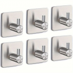 6tk Roostevabast Terasest Kleepkleebised, Seinale Paigaldatavad Konksud, Sidabrinis