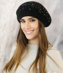 Kamea naiste barett PIWONIA*03, must/h&otilde;bedane