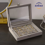 Elegantne Ehtekarp L&auml;bipaistva Kaane ja Sametvooderdusega , Juoda