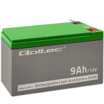 Qoltec AGM | 12V | 9Ah | hooldusvaba | v&otilde;imas | LongLife | UPS, turvalisus