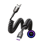 66W 5A Kiirlaadimine Type C Kaabel Vedru Teleskoop Auto Telefoni Laadija USB Kaabel