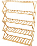 Bambusest kapi kingahoidja 5 riiuliga, kokkuklapitav 67 x 25 x 89 73