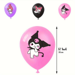 &Otilde;hupalli Kaunistuste Komplekt, Hello Kitty Kuromi Cinnamoroll Teemapidu Kaunistus, S&uuml;nnip&auml;eva Kingitus., Kuromi rinkinys